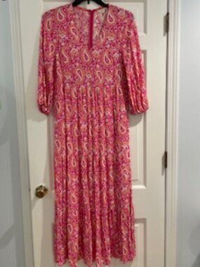 Boden Blouson Sleeve Paisley Maxi Dress - US 6R